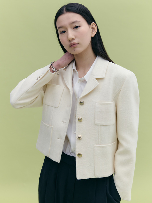 Stitch Tweed Crop Jacket_3color