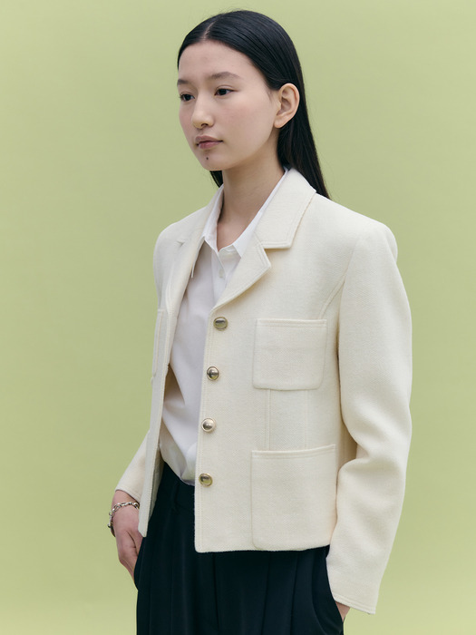 Stitch Tweed Crop Jacket_3color