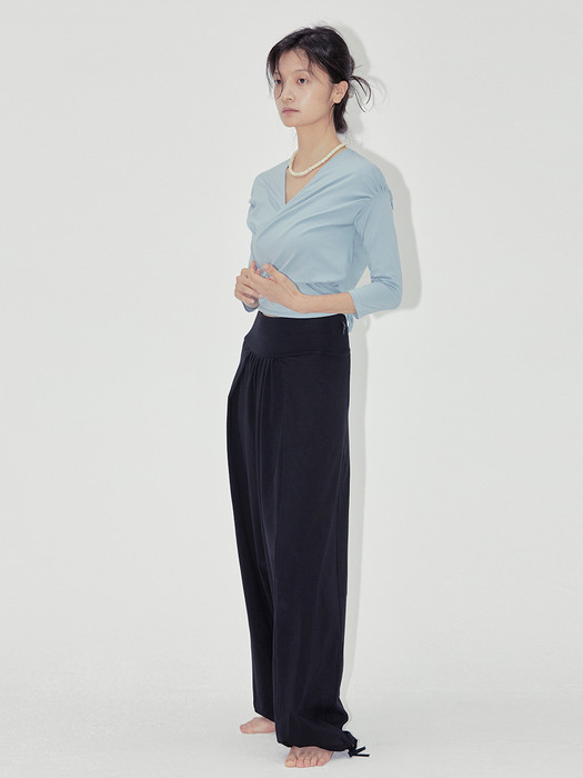 Shirred Wrap Pants-2colors