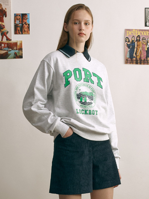 [N]PORT LOCKROY City artwork sweatshirt (Melange gray)