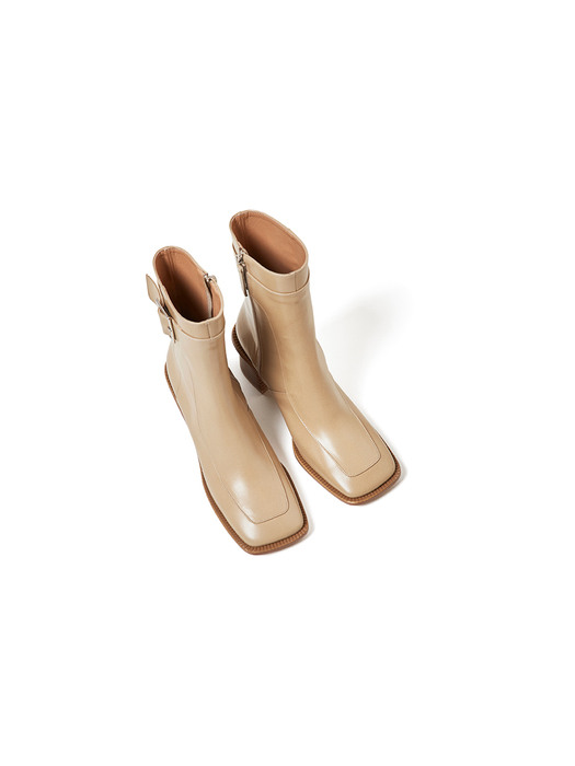 60mm Judd Sqaure Toe Ankle Boots (BEIGE)