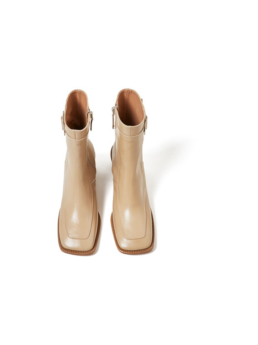 60mm Judd Sqaure Toe Ankle Boots (BEIGE)
