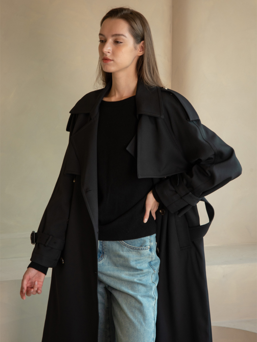 WED Belted loose fit casual trench coat