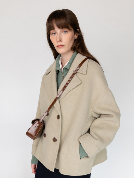 Wool Pea Coat Beige