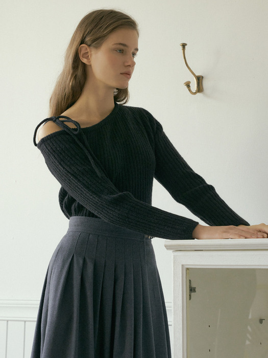 V. unbalance string knit (black)