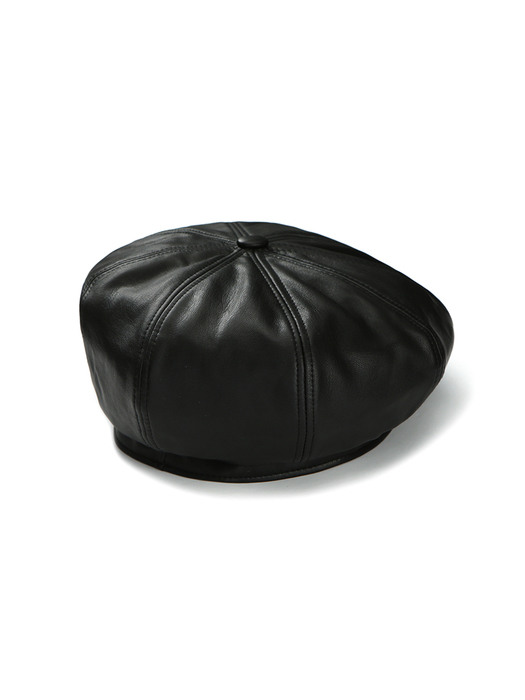 0 4 CT eco leather beret - BLACK