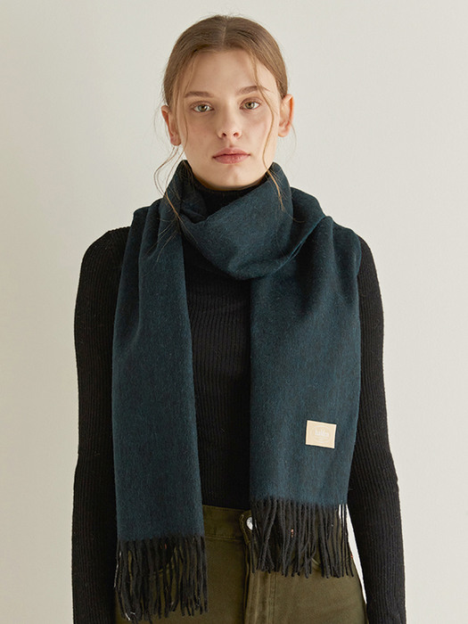 two tone cashmere muffler (M001_dark green)