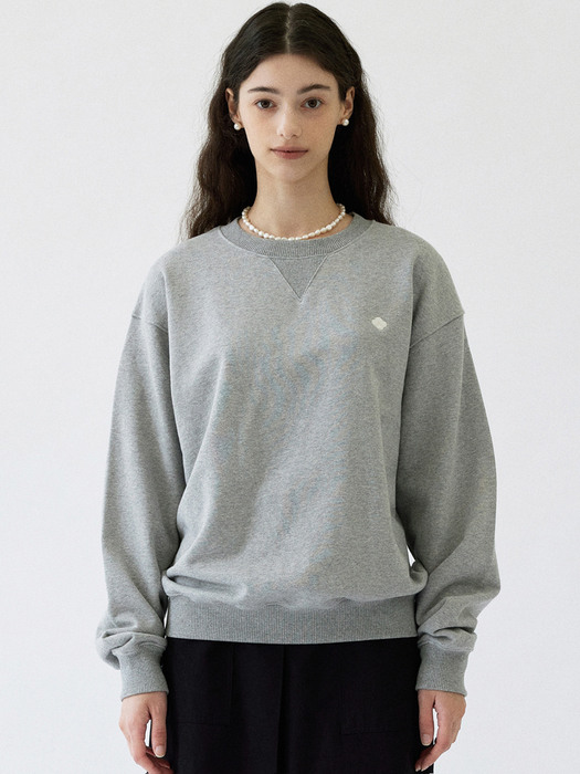 A Signature loosefit Sweatshirt_Melange Grey