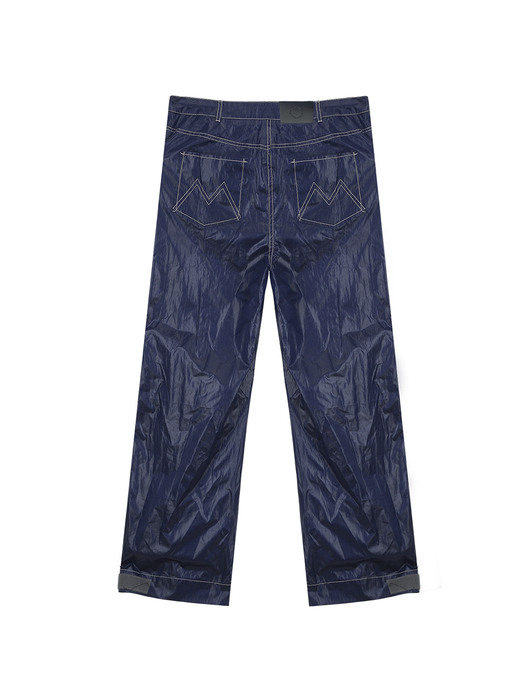 STITCH DETAILED TRUCKER PANTS IN BLUE