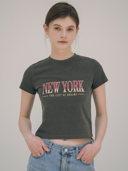 SITP5094 Slim newyork pigment T-shirt_Charcoal