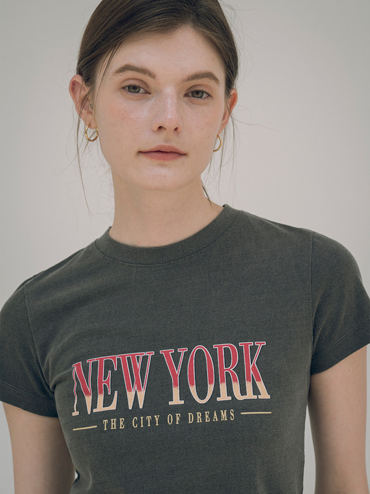 SITP5094 Slim newyork pigment T-shirt_Charcoal