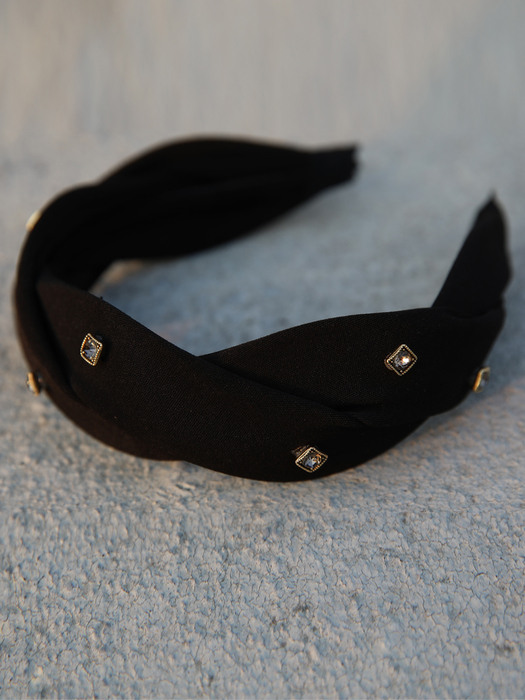 Gem Twist Hairband_Black