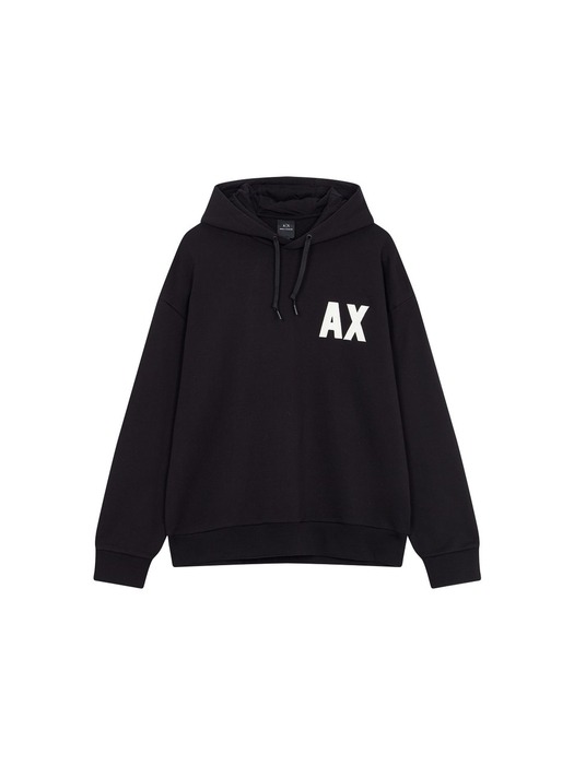 AX 남성 AX 로고 패치 후드 티셔츠_블랙(A413131039)