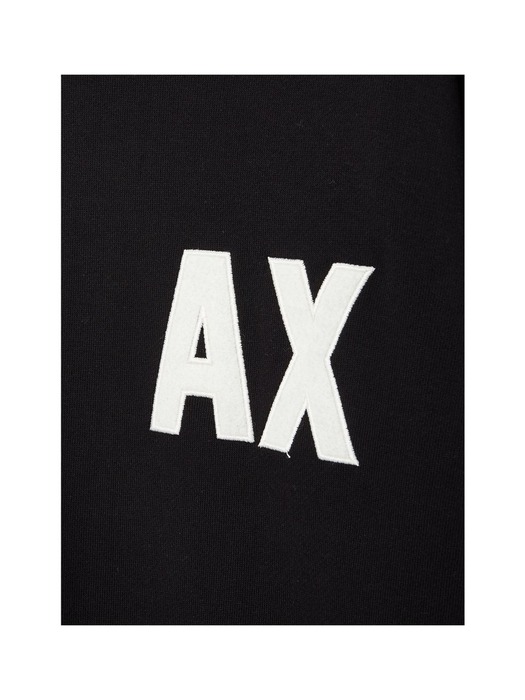 AX 남성 AX 로고 패치 후드 티셔츠_블랙(A413131039)