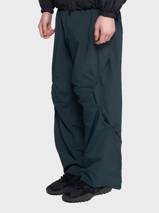 CURVED FRONT FLAP PANTS STONE NAVY