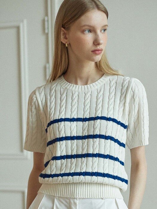Marina Stripe Knit - White