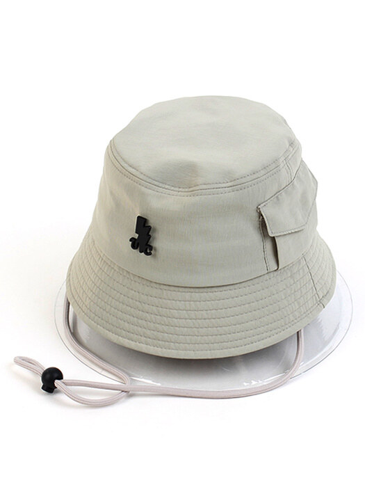 String Pocket Beige Bucket Hat 버킷햇