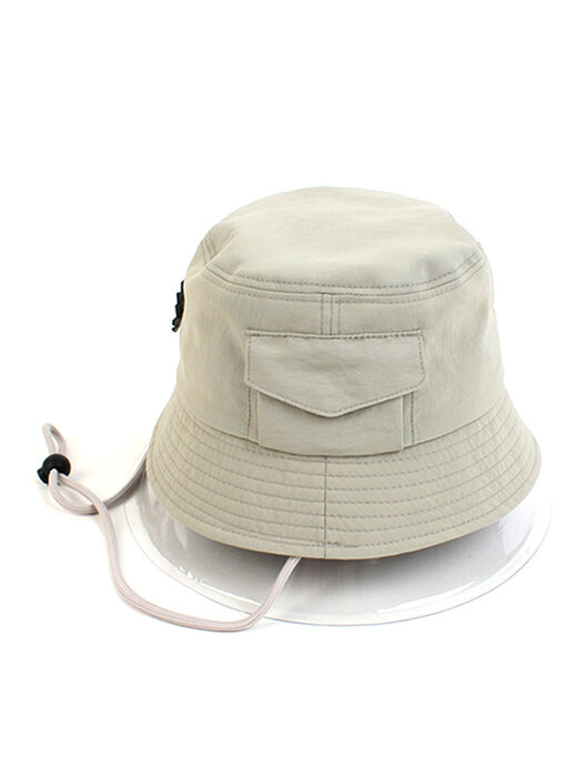 String Pocket Beige Bucket Hat 버킷햇