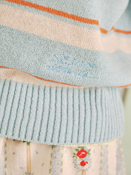 [EXCLUSIVE] Amber stripe knit (Sky Blue)