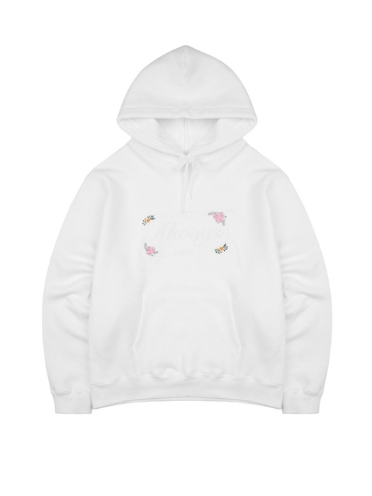 ALWAYS EMBROIDERED HOODIE(WHITE)