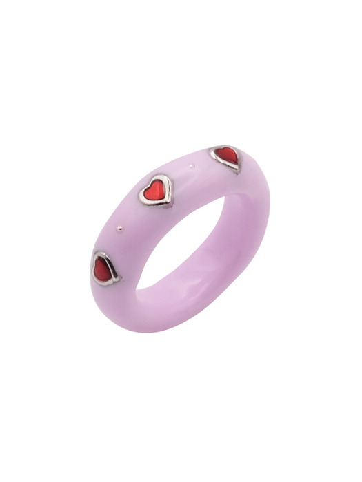 heart button ring