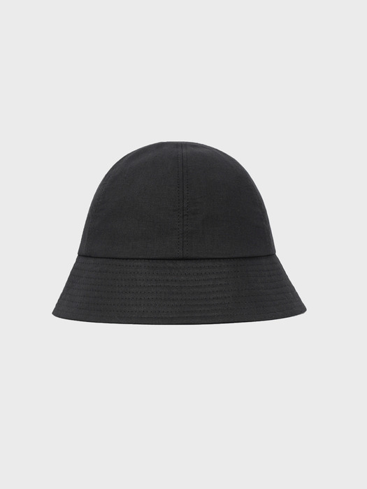 STITCH LINEN BUCKET HAT_BLACK