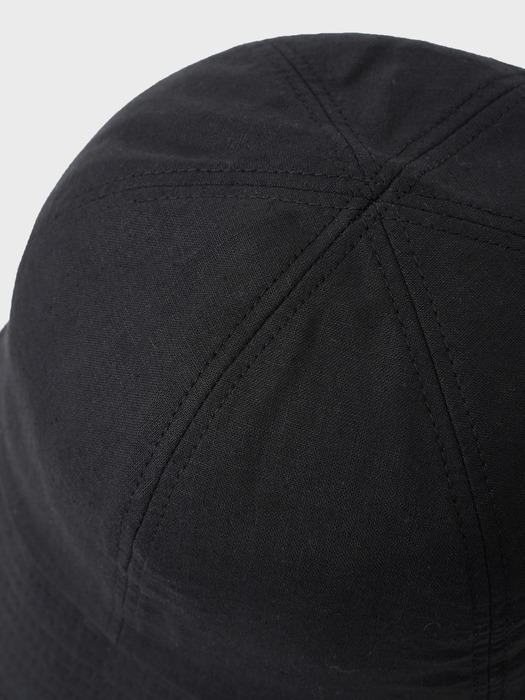 STITCH LINEN BUCKET HAT_BLACK