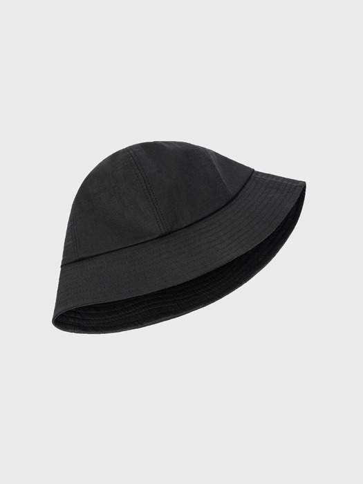 STITCH LINEN BUCKET HAT_BLACK