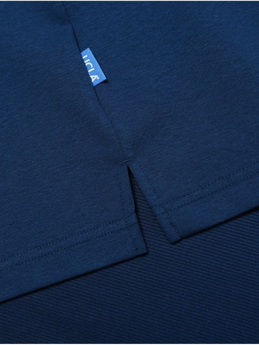 남성 엠보 프린트 루즈핏 라운드 티셔츠[BLUE](UZ7ST11_43)