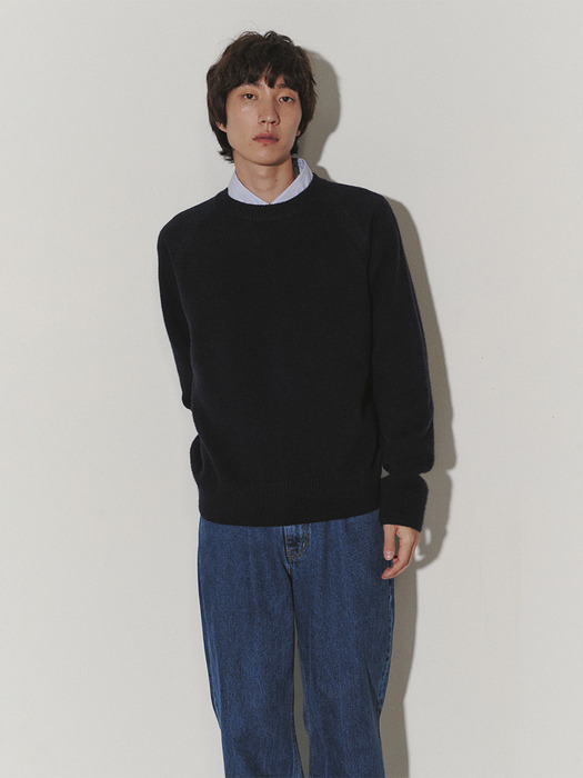 UNISEX SHAGGY DOG SWEATER NAVY_M_UDSW3D127N2