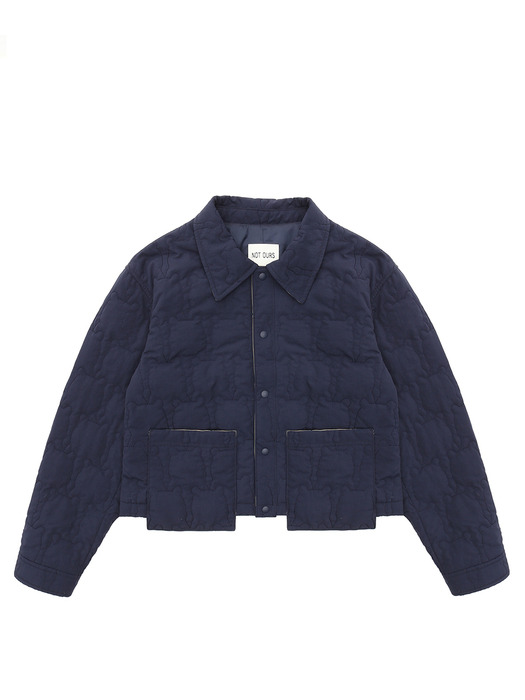 Recycled nylon OURS quilted jacket / navy