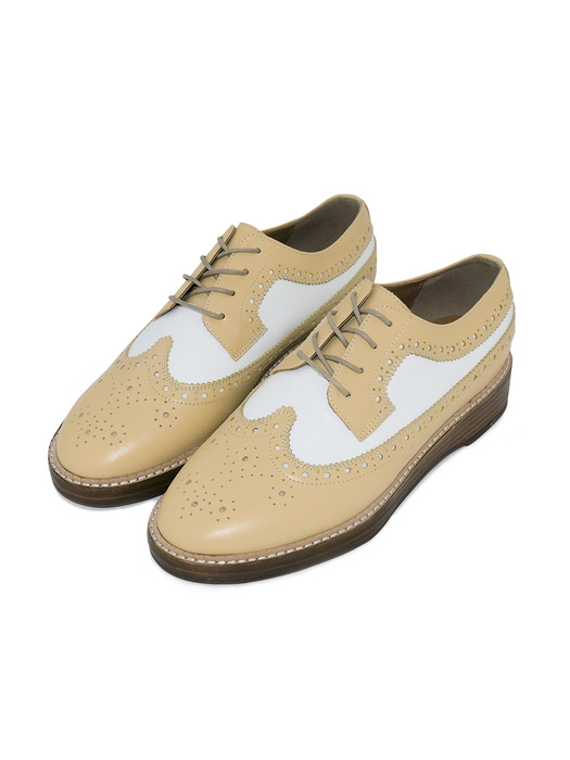 Two-tone lovely wingtip oxford - pastel yellow
