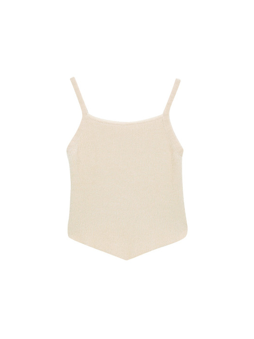 Pointed Hairy Strap Top_cream