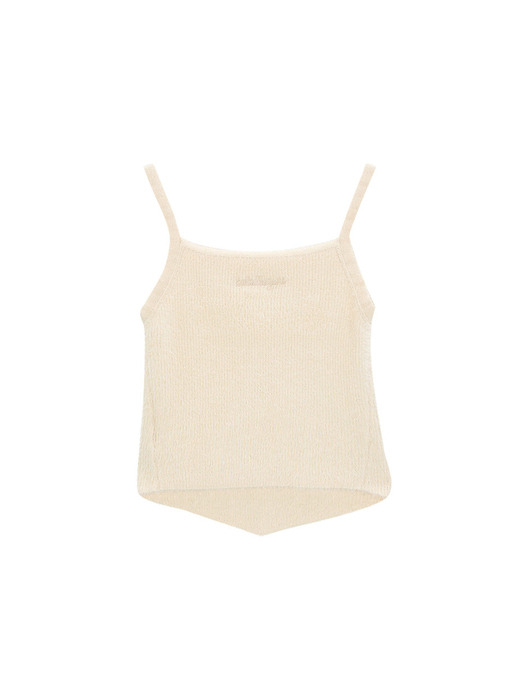 Pointed Hairy Strap Top_cream