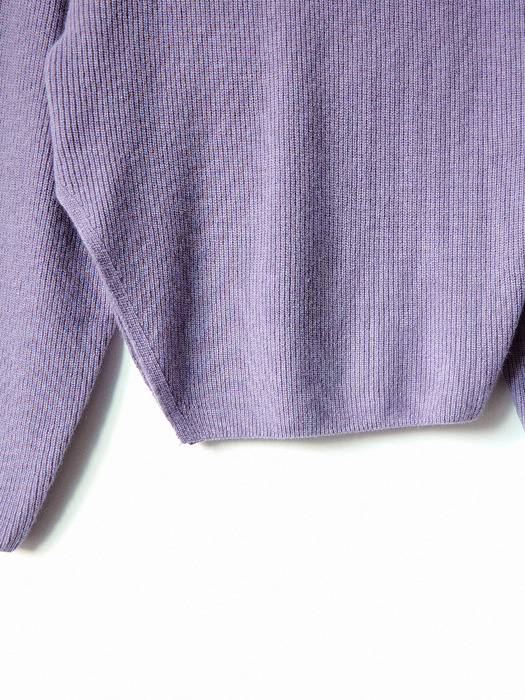 Slit Unblance Wool Cashmere Knit (Purple)