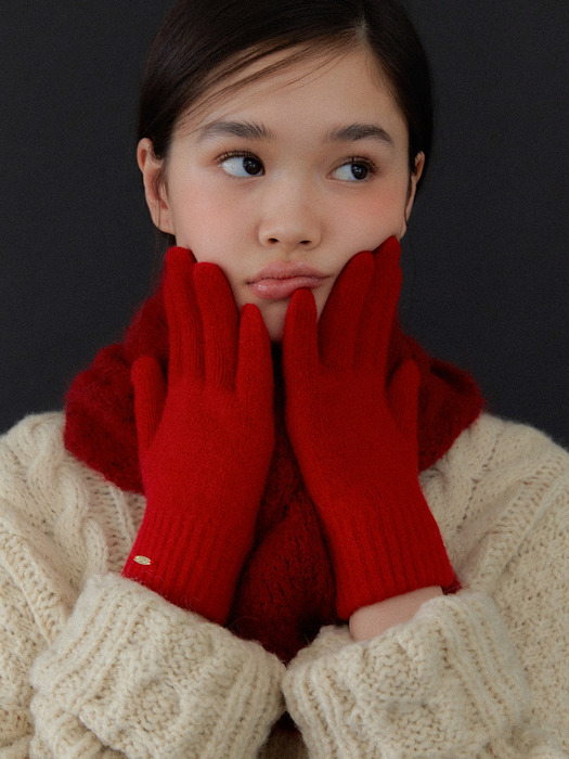 (선물포장) oval point wool knit gloves_COLORS