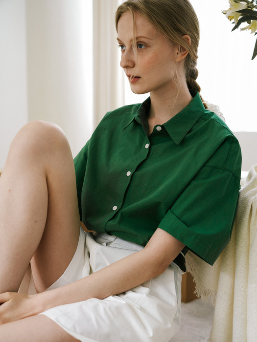 Over-fit Classic Shirt - Green