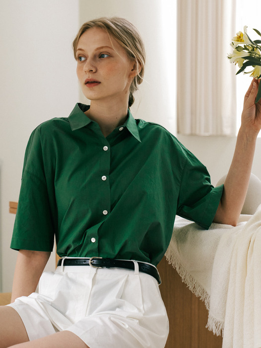 Over-fit Classic Shirt - Green