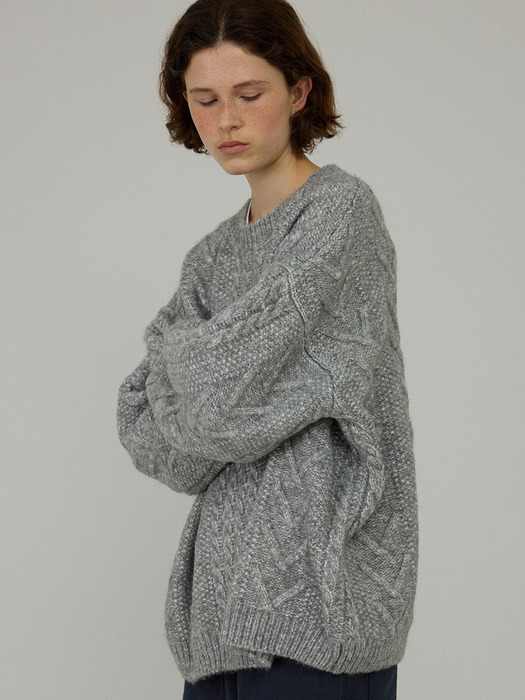 Noa wool knit pullover_grey