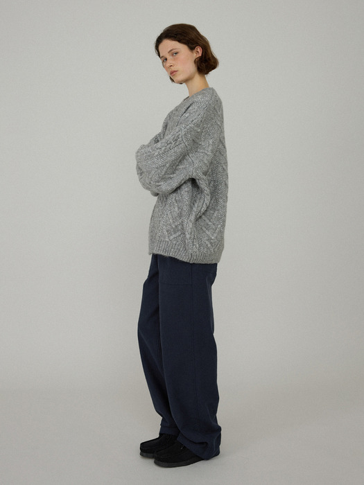 Noa wool knit pullover_grey