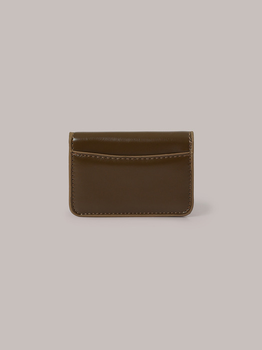 Flat Gold Wallet - Brown