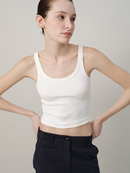 Curved rib tank (White)