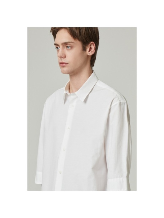 regular basic 3/4 sleeve shirt_CWSAM24301WHX