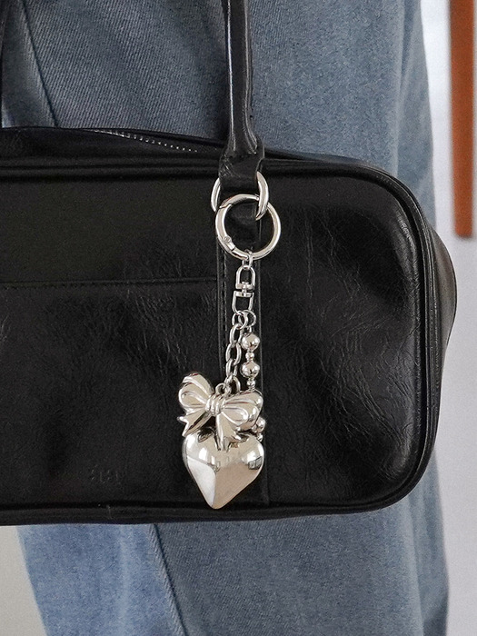 Heart ribbon keyring