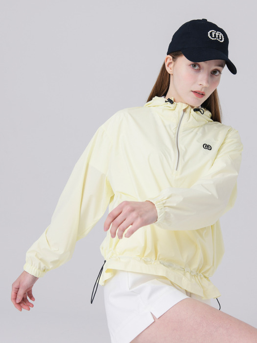 24SS 후드 집업  아노락 패커블 고 기능 방수 라이트 옐로우  레인 쟈켓