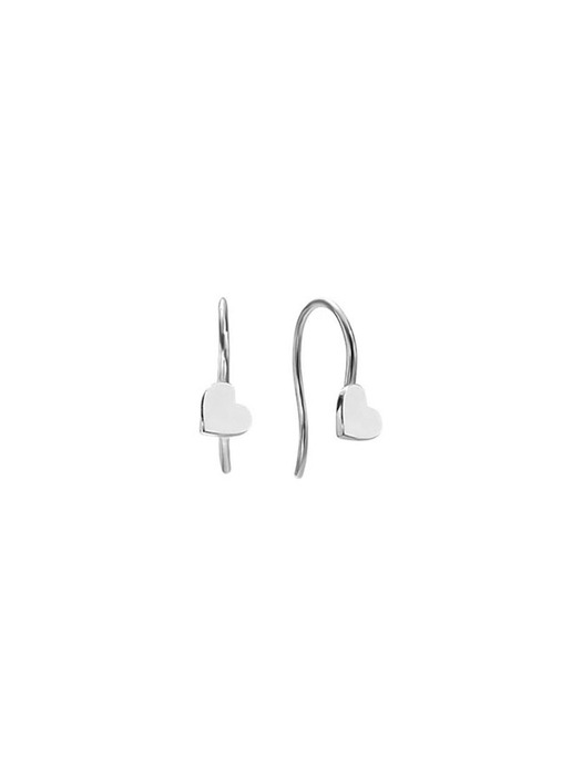 [925 silver] Deux.silver.193 / plat heart earring
