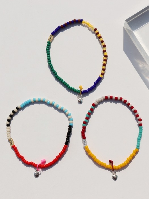 Awesome color line glass beads Bracelet 컬러 믹스 글라스 비즈 밴딩 팔찌