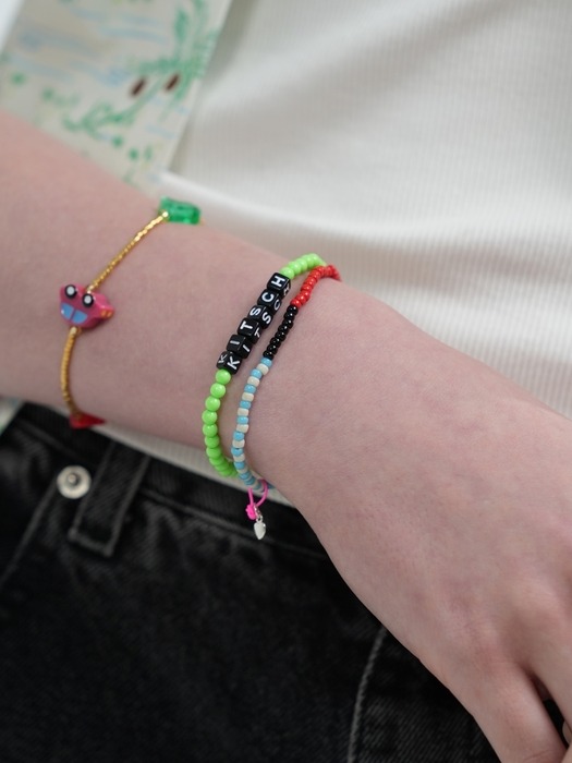 Awesome color line glass beads Bracelet 컬러 믹스 글라스 비즈 밴딩 팔찌