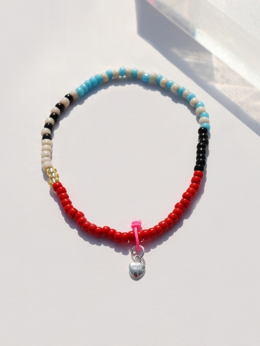 Awesome color line glass beads Bracelet 컬러 믹스 글라스 비즈 밴딩 팔찌