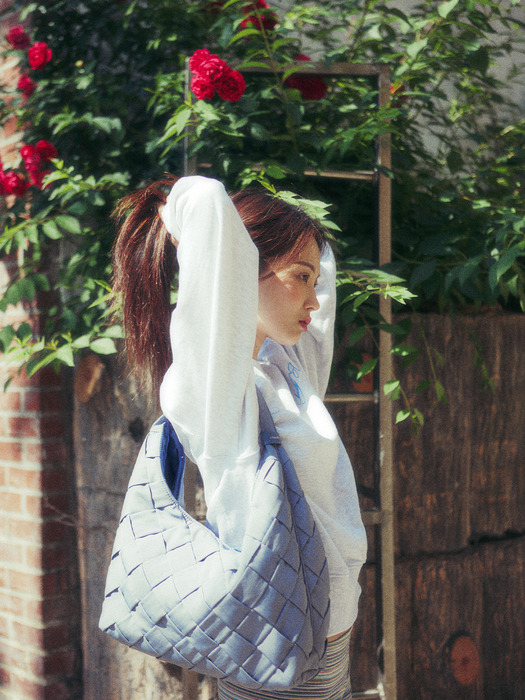 Leather Ring Mesh Bag Grayish Blue 레더 링 메쉬백 그레이시블루